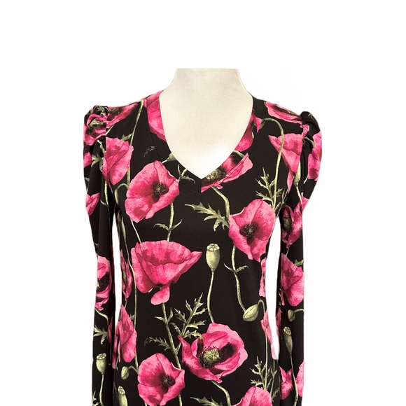 LuLaRoe Ava Dress Size Small Floral Poppies - Picture 3 of 5